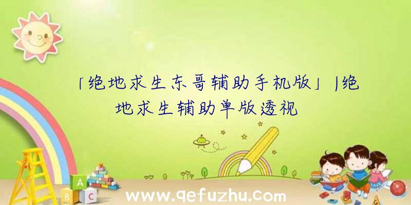 「绝地求生东哥辅助手机版」|绝地求生辅助单版透视